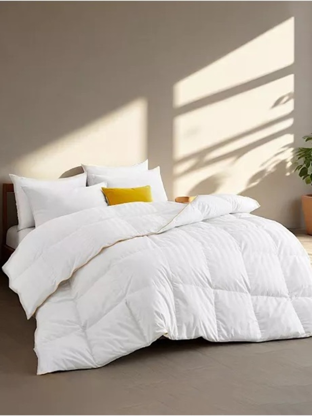 NEW! King Down Feather Comforter 500 TC Cotton All Season White Macys